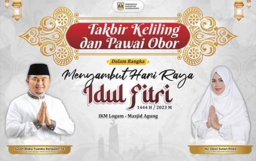 Pemkab Dharmasraya Adakan Takbir Keliling dan Pawai Obor, Dengan di Ikuti Ribuan Orang