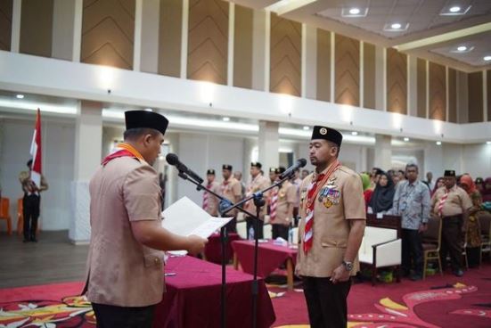 Sutan Riska Dikukuhkan Sebagai Ketua Mabicab Gerakan Pramuka Dharmasraya