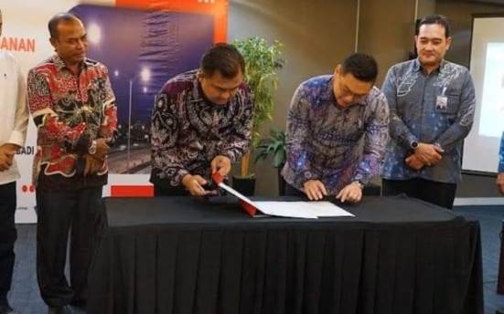 Bupati Sutan Riska Tandatangani Kerjasama Proyek Peningkatan Infrastruktur PJU  melalui skema KPBU