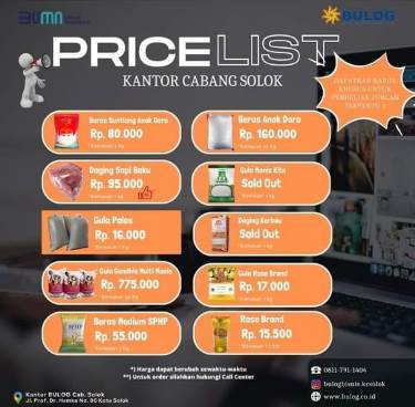 Meriahkan HUTKAB Dharmasraya ke 20, Bulog adakan Bazar Selama 2 Hari