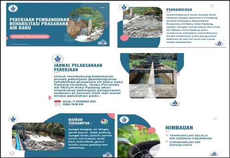 Tindaklanjuti Surat Kepala Balai, Pekerjaan Rehabilitasi Prasarana Air Baku Akan Dilakukan Perumdam Kota Padang